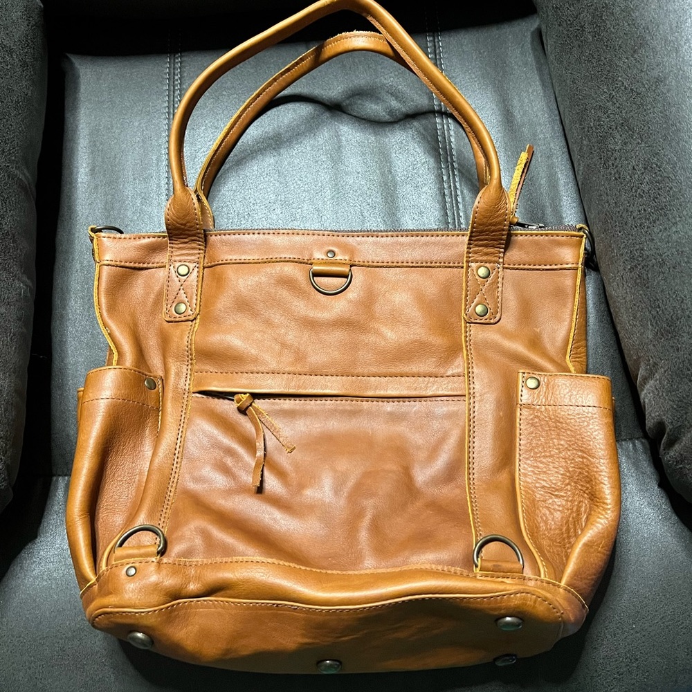 Nena & Co. Brown Leather & Hupil Sunrise - The Perfect Bag Medium - Picture 2 of 3